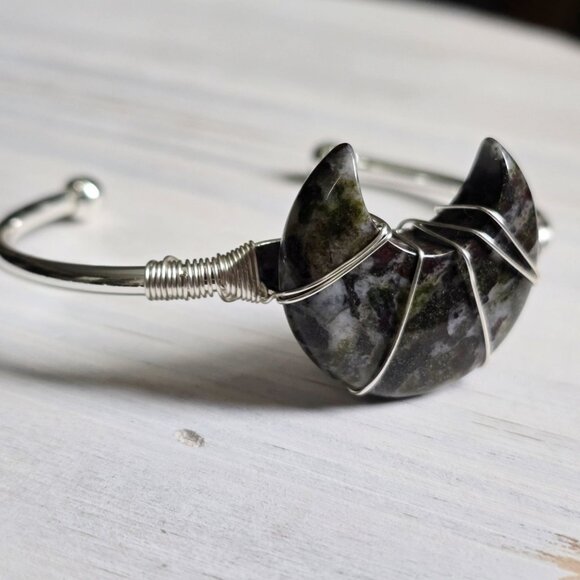 Dragon’s Blood Moon Crystal Wire Wrap Cuff 925 Sterling Silver – Adjustable NWT - Picture 6 of 8